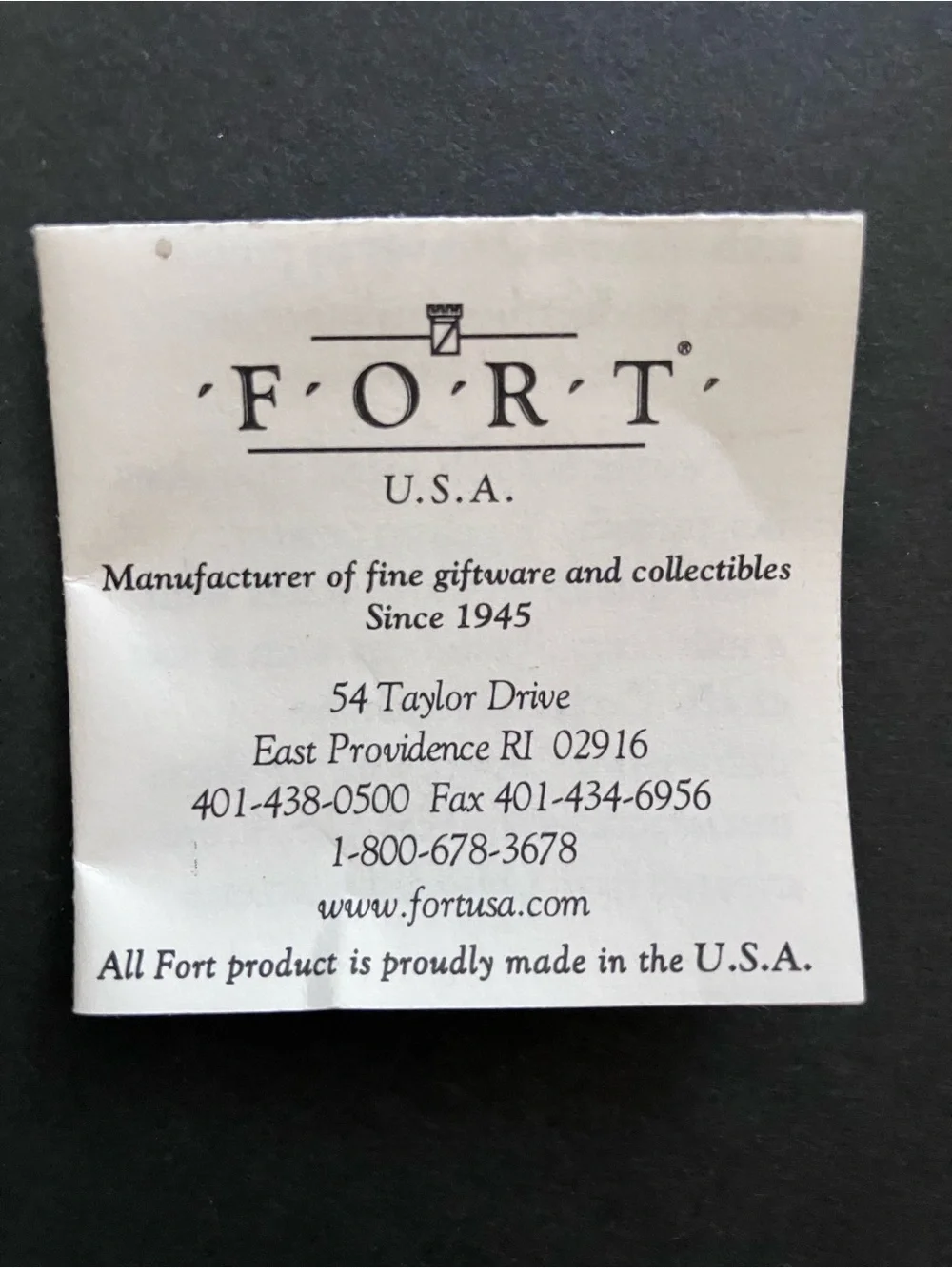 Fort USA Pewter Tennis Ball  Key Ring Chain New in Box w Pamphelt